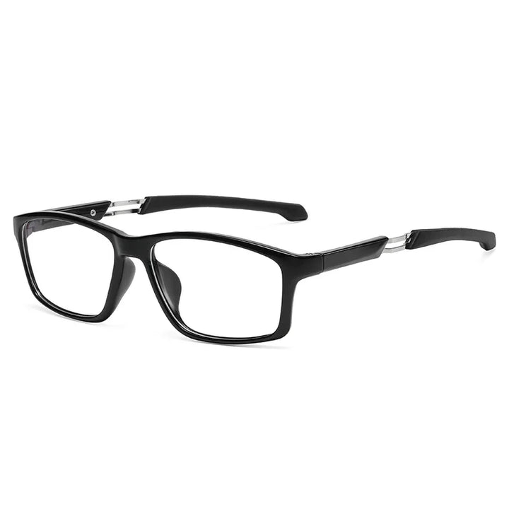 Vicky Men's Full Rim Square Tr 90 Silicone Sport Reading Glasses 18189 Reading Glasses Vicky -0.50 DM18189-black