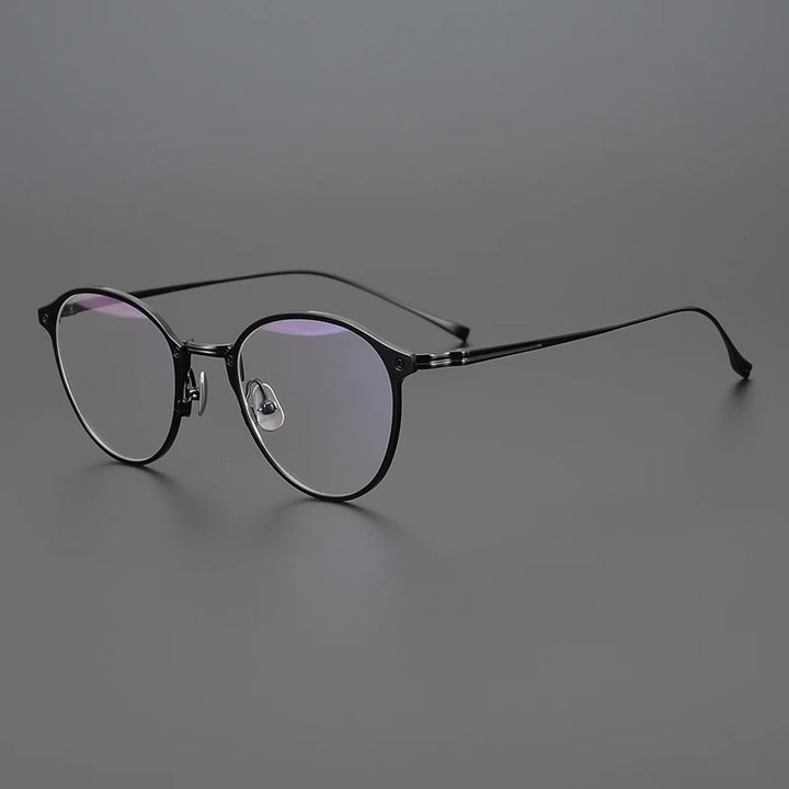 Aimee Unisex Full Rim Round Acetate Titanium Eyeglasses 18045