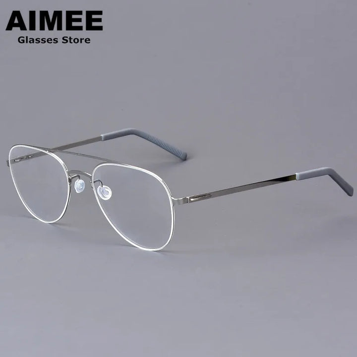 Aimee Women's Full Rim Oval Double Bridge Titanium Eyeglasses 99805