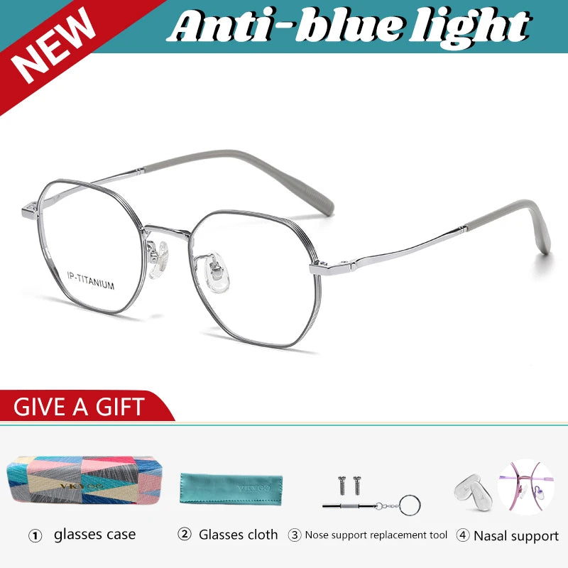 Vicky Women's Full Rim Polygon Oval Titanium Reading Glasses 698609