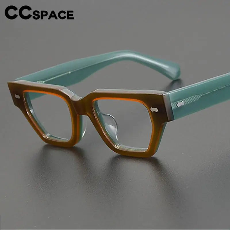 CCspace Unisex Full Rim Square Acetate Eyeglasses 57399 Full Rim CCspace   