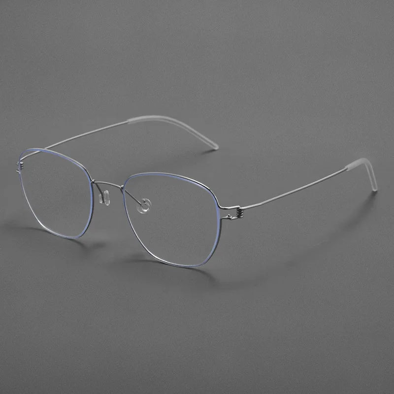 Momoja Women's Full Rim Polygon Screwless Titanium Eyeglasses 70166