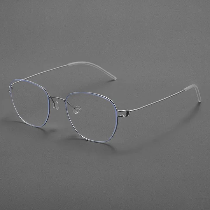 Momoja Women's Full Rim Polygon Screwless Titanium Eyeglasses 70166