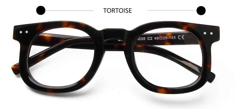 Esnbie Unisex Full Rim Oval Square Thick Acetate Eyeglasses 230359