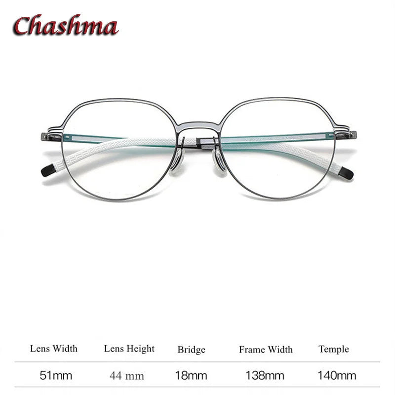 Chashma Ochki Unisex Full Rim Flat Top Round Tr 90 Titanium Eyeglasses 460 Full Rim Chashma Ochki