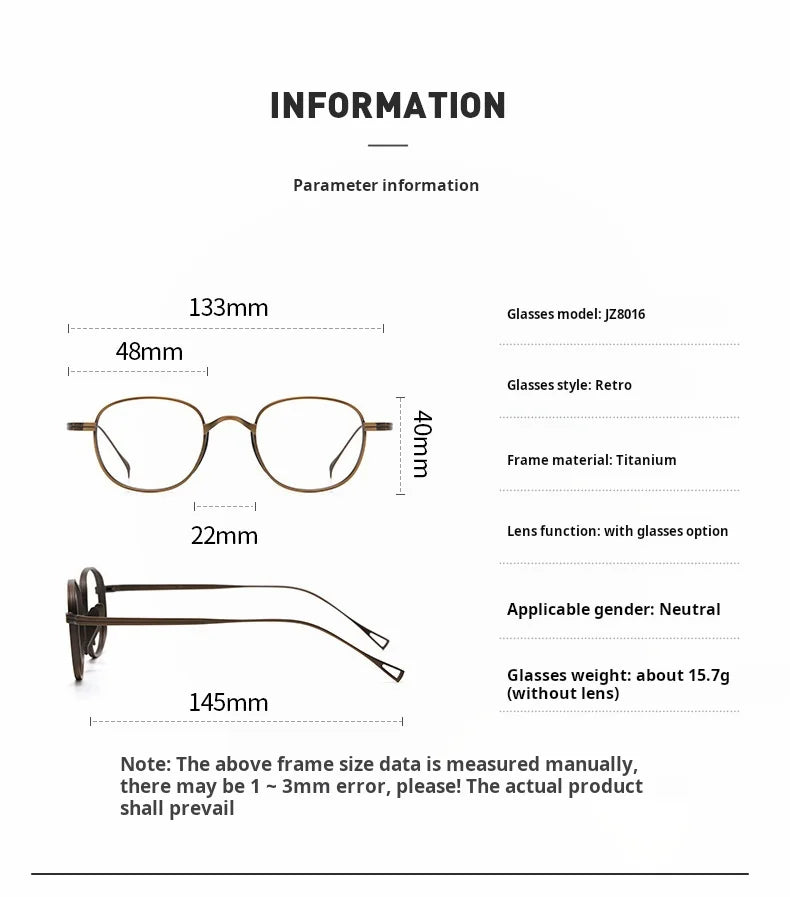 Momoja Women's Full Rim Polygon Square Titanium Eyeglasses 78016