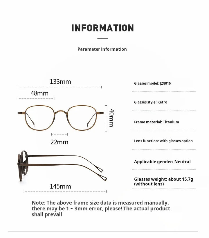 Momoja Women's Full Rim Polygon Square Titanium Eyeglasses 78016