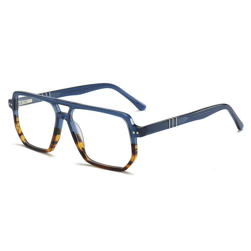 Xbora Women's Full Rim Square Double Bridge Acetate Eyeglasses 47210