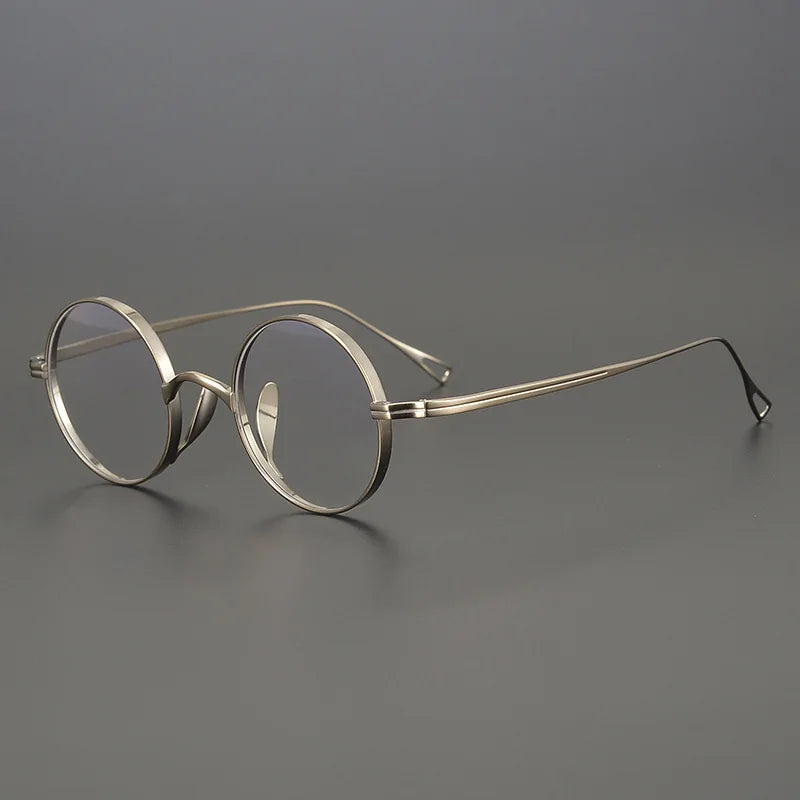 Black Mask Unisex Full Rim Round Titanium Eyeglasses 63199