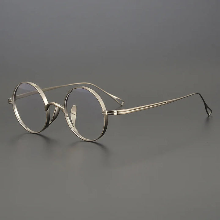 Black Mask Unisex Full Rim Round Titanium Eyeglasses 63199