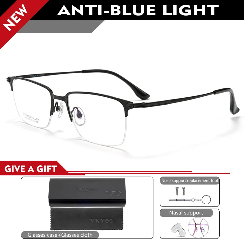 Vicky Unisex Semi Rim Square Titanium Reading Glasses V15119 Reading Glasses Vicky prescription custom X15119B-C5