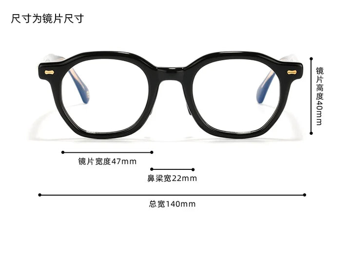 Nobler Unisex Full Rim Oval Square Acetate Eyeglasses 841058 Full Rim Nobler