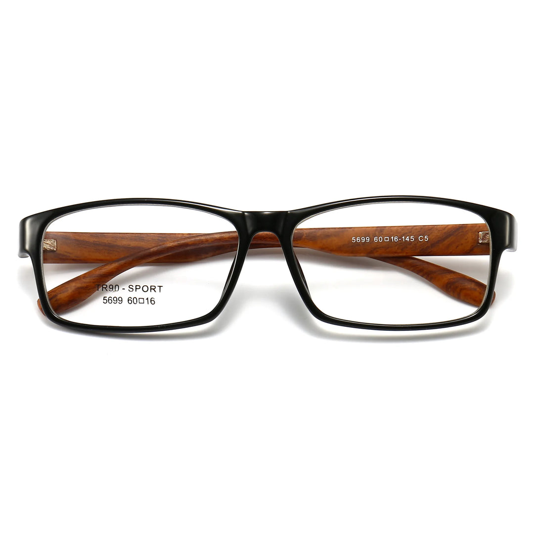 Cubojue Unisex Full Rim Oversized Square Plastic Reading Glasses 5699 Reading Glasses Cubojue black brown 0 
