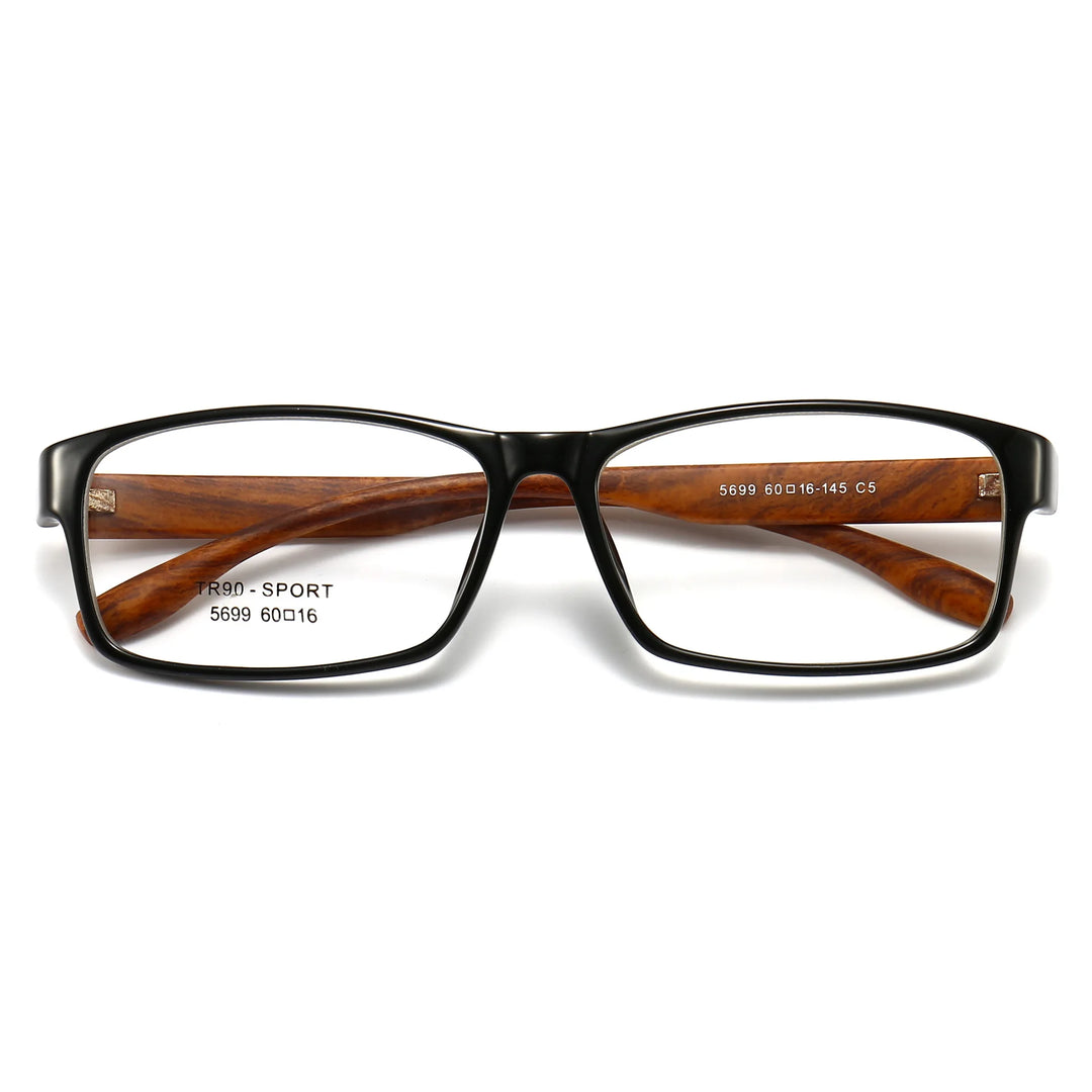 Cubojue Unisex Full Rim Oversized Square Plastic Reading Glasses 5699 Reading Glasses Cubojue black brown 0