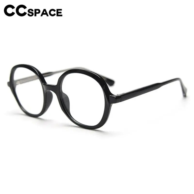 CCspace Unisex Full Rim Large Round Tr 90 Titanium Eyeglasses 56945 Full Rim CCspace