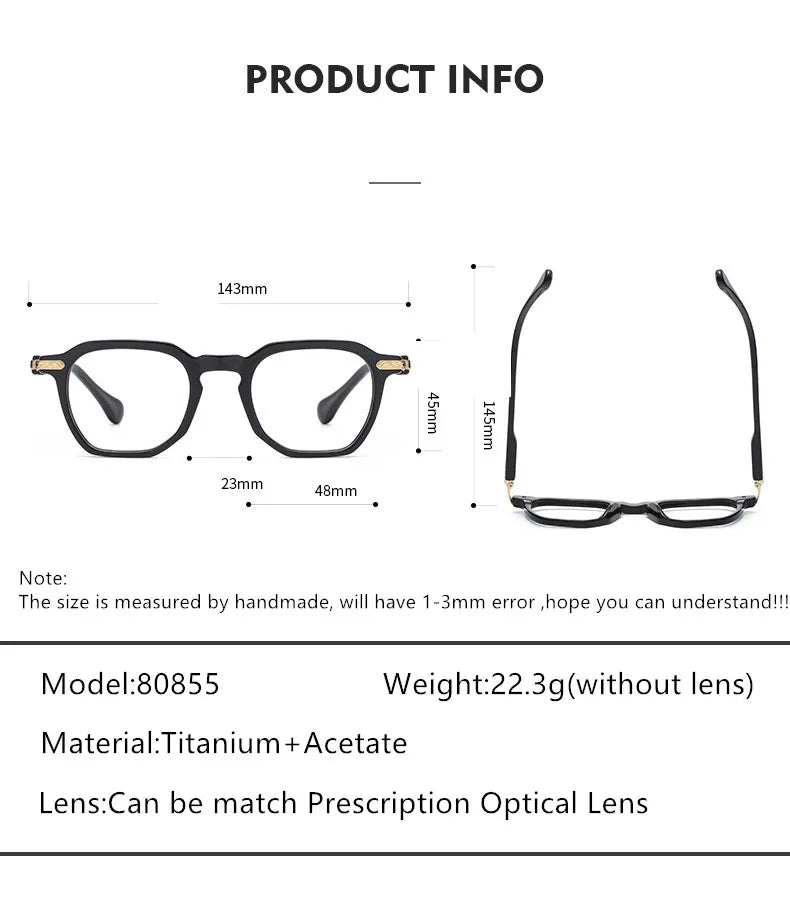 Aimee Unisex Full Rim Irregular Oval Titanium Acetate Eyeglasses 985855 Full Rim Aimee