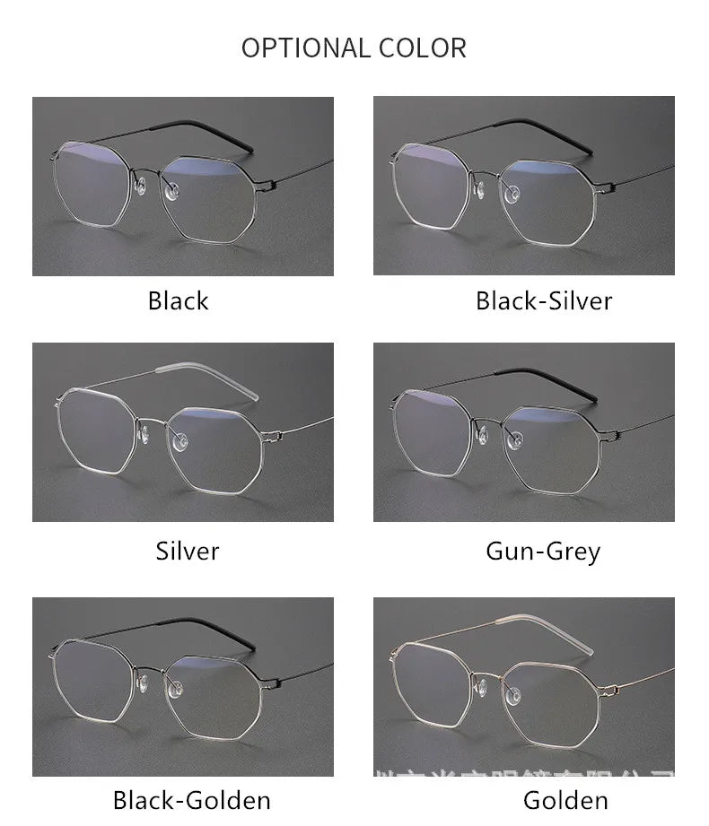 Aimee Unisex Semi Rim Flat Top Polygon Screwless Eyeglasses 10516 Semi Rim Aimee