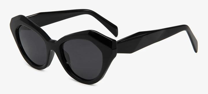 Esnbie Women's Full Rim Cat Eye Scuplted Acetate Sunglasses 230631