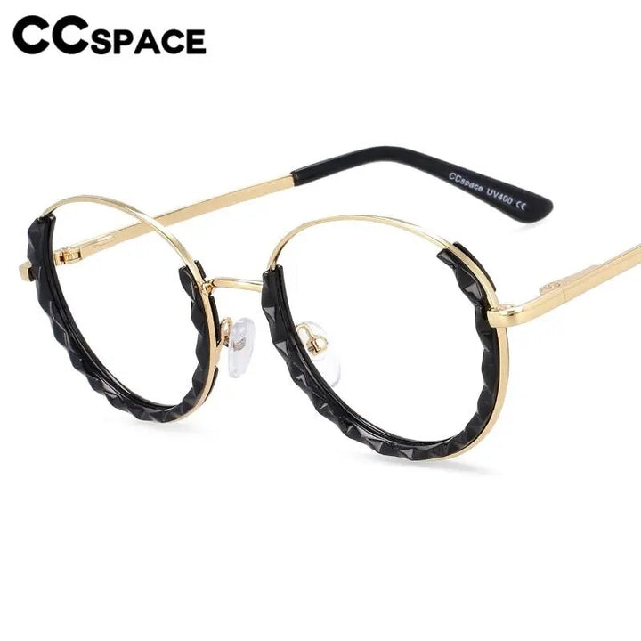 CCspace Women's Full Rim Round Hyperopic Alloy  Reading Glasses R51012 Reading Glasses CCspace