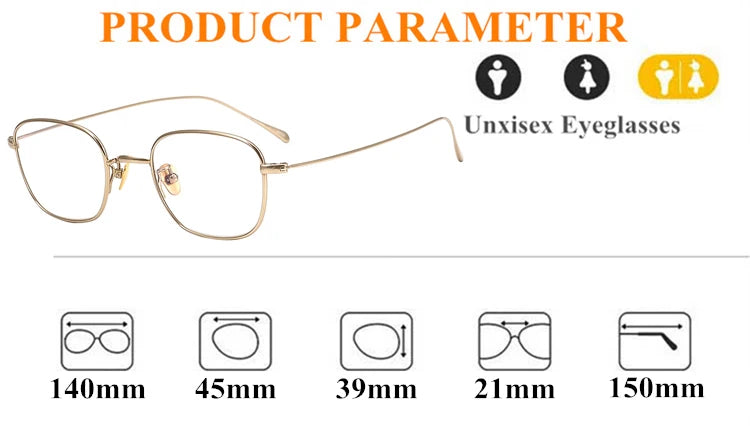 Black Mask Unisex Full Rim Polygon Square Titanium Eyeglasses 63199