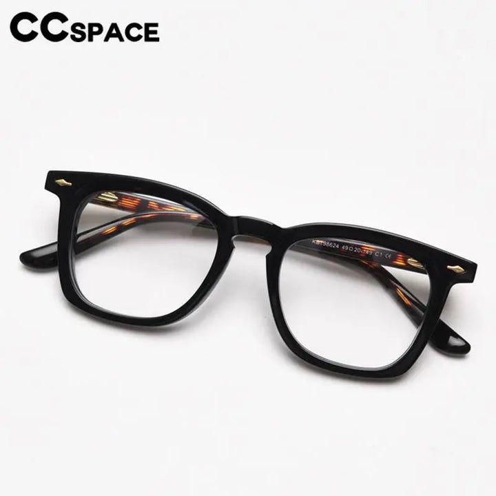 CCspace Unisex Full Rim Big Square Acetate Eyeglasses 57347 Full Rim CCspace