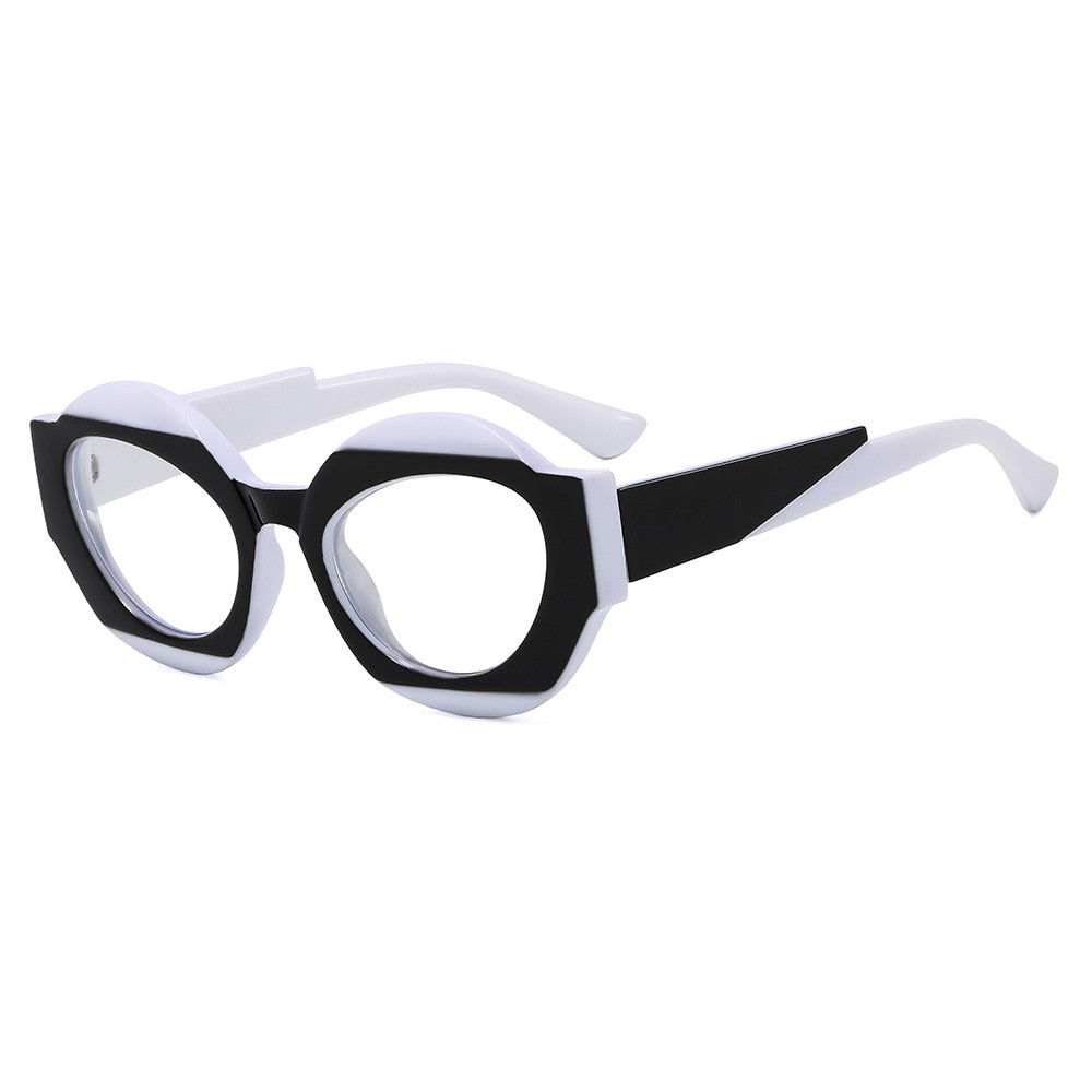 CCspace Unisex Full Rim Oval Resin Eyeglasses 56864 Full Rim CCspace C8WhiteClear