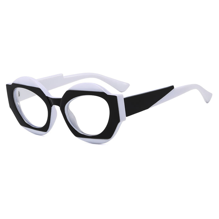 CCspace Unisex Full Rim Oval Resin Eyeglasses 56864 Full Rim CCspace C8WhiteClear