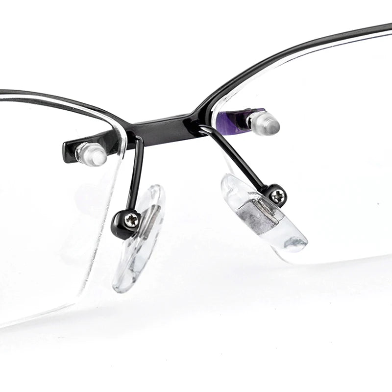 Muzz Unisex Semi Rimless Oval Square Titanium Eyeglasses 41143 Rimless Muzz