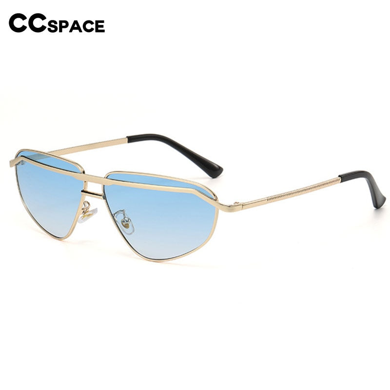 CCspace Unisex Full Rim Irregular Triangle Double Bridge Alloy UV400 Sunglasses 56348 Sunglasses CCspace Sunglasses