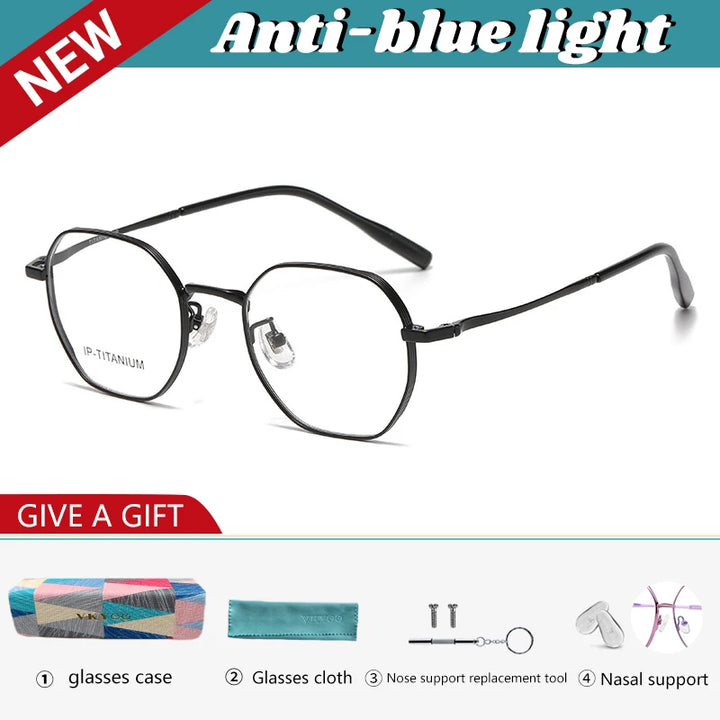 Vicky Women's Full Rim Polygon Oval Titanium Reading Glasses 698609