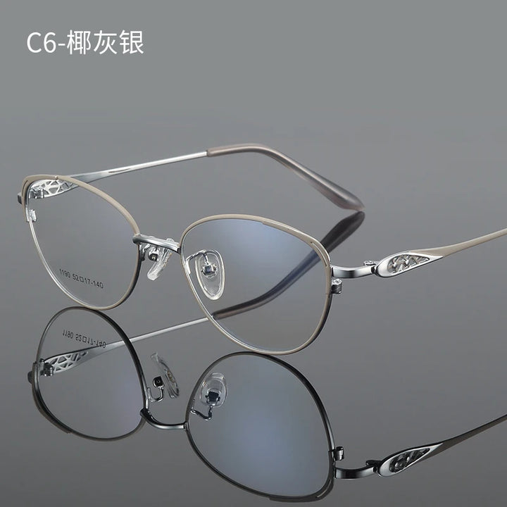 Bclear Women's Full Rim Oval Cat Eye Alloy Eyeglasses 61190