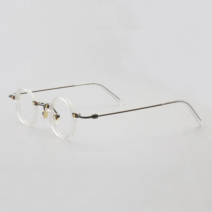 Yujo Unisex Full Rim Small Round Acetate Eyeglasses 3636 Full Rim Yujo