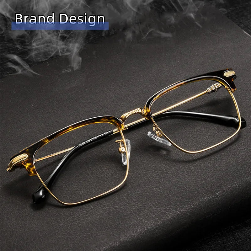 Kocolior Unisex Full Rim Square Titanium Alloy Hyperopic Reading Glasses 8366 Reading Glasses Kocolior