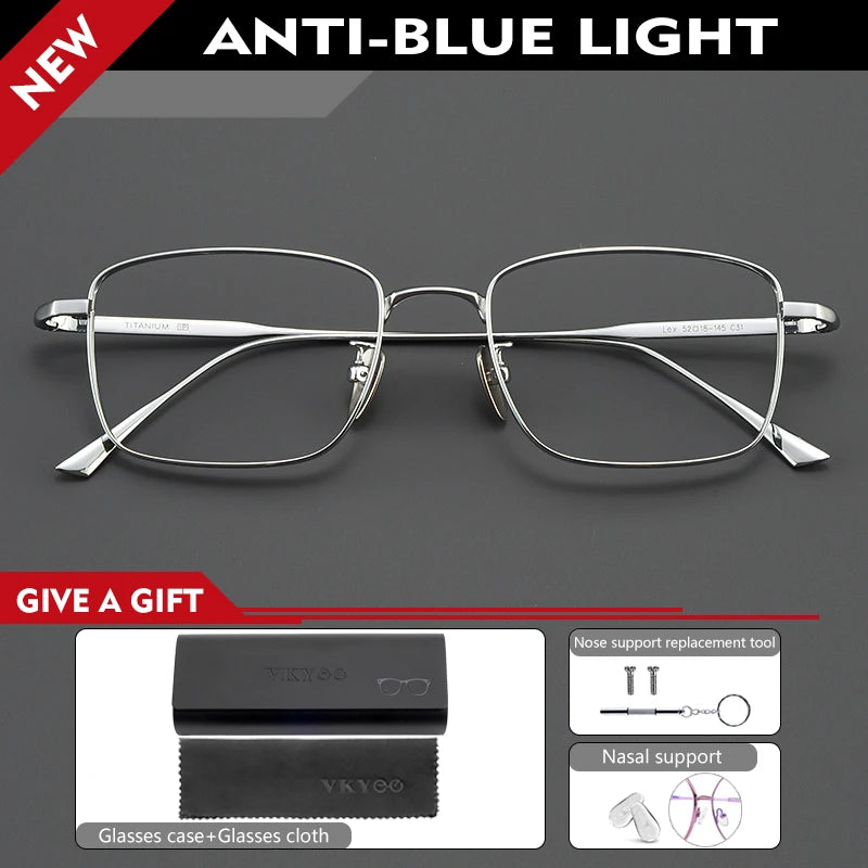 Vicky Women's Semi Rim Square Titanium Reading Glasses 441908 Reading Glasses Vicky 0 1908-LEX-silver