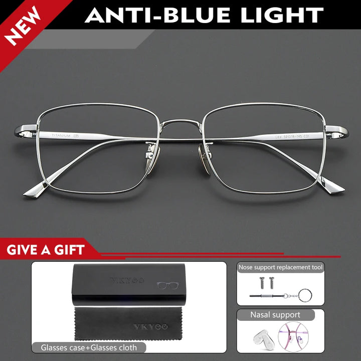 Vicky Women's Semi Rim Square Titanium Reading Glasses 441908 Reading Glasses Vicky 0 1908-LEX-silver