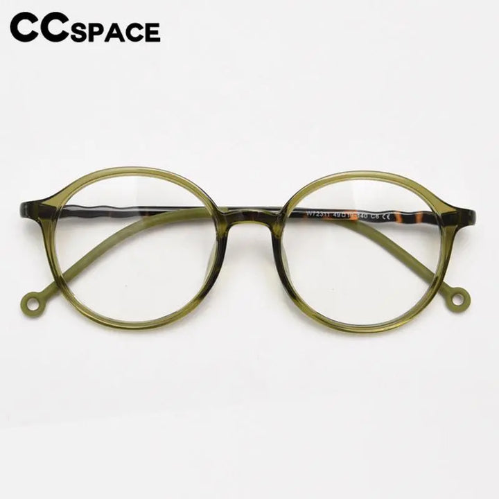 CCspace Unisex Full Rim Round Tr 90 Titanium Eyeglasses 56834 Full Rim CCspace