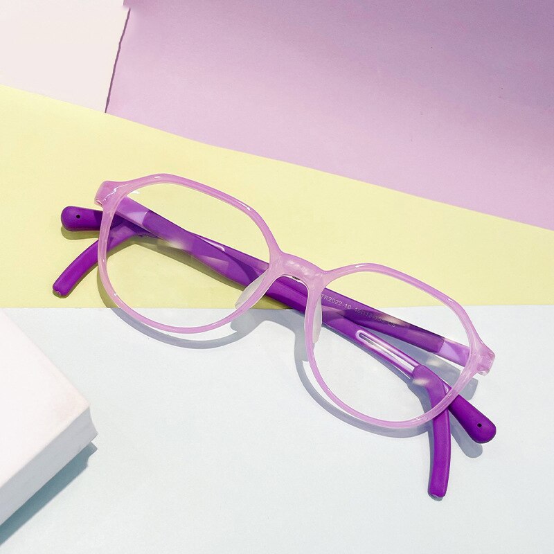CCspace Unisex Youth Full RIm Square PC Plastic Eyeglasses 56565 Full Rim CCspace C5Purple