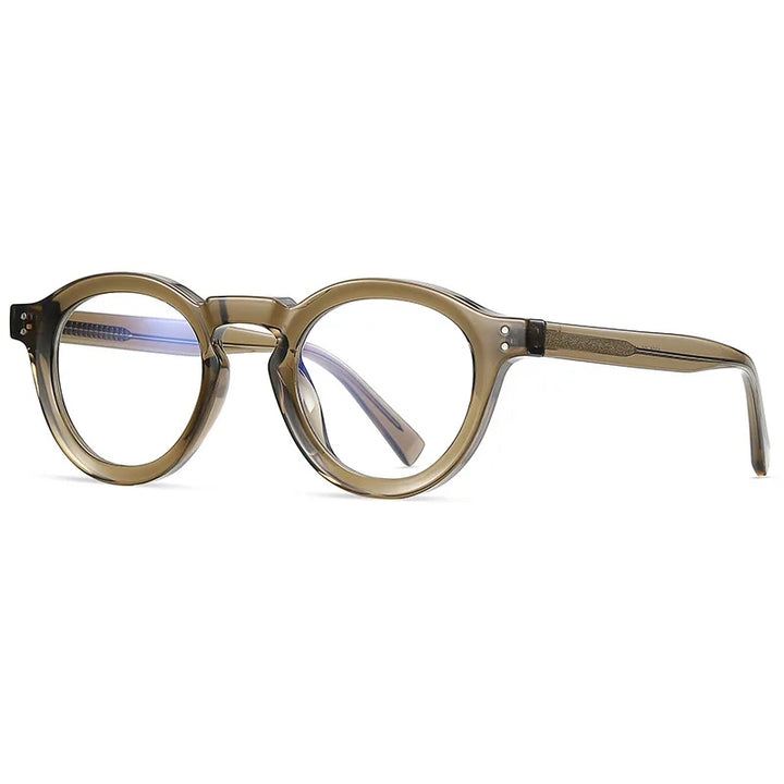 Kocolior Unisex Full Rim Small Round Acetate Eyeglasses Xk2090 Full Rim Kocolior Tea