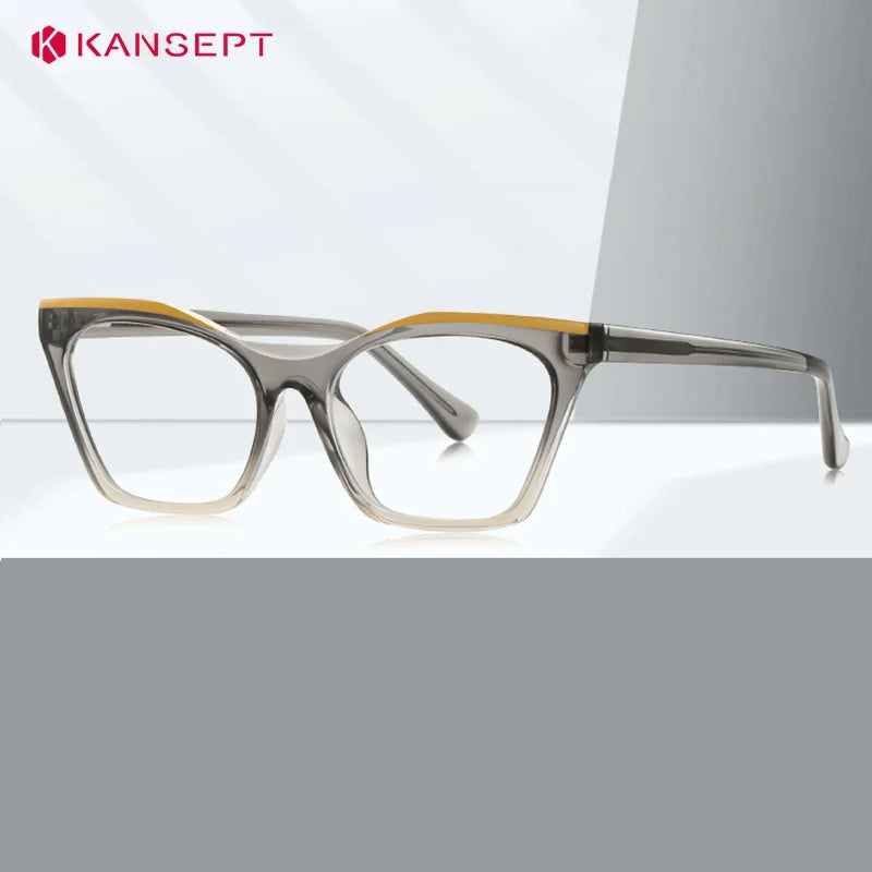 Kansept Women's Full Rim Square Tr 90 Titanium Reading Glasses 68044