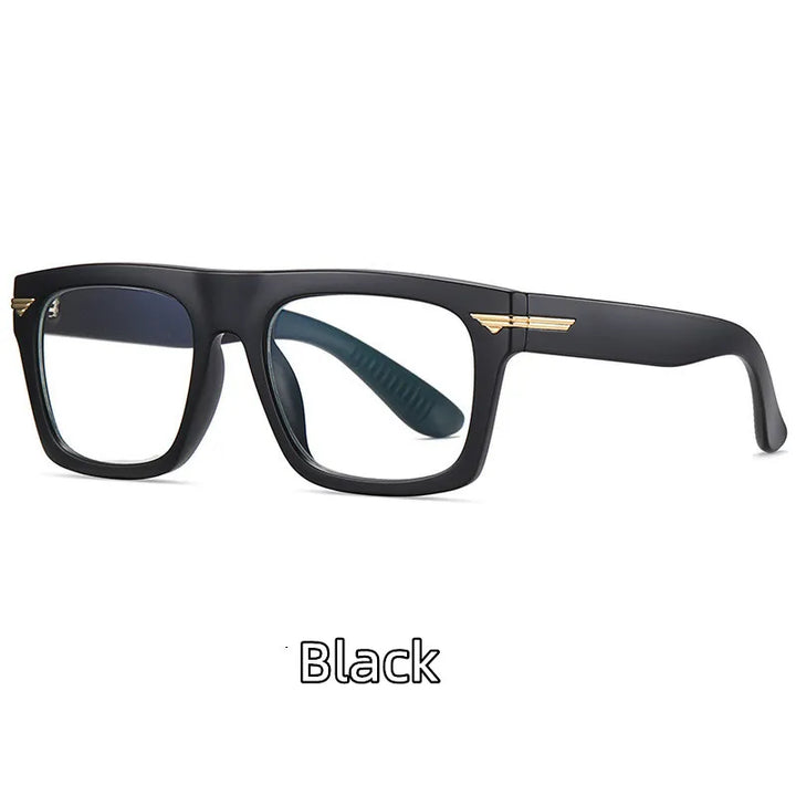 Kocolior Unisex Full Rim Square Acetate Hyperopic Reading Glasses 3394 Reading Glasses Kocolior Black 0