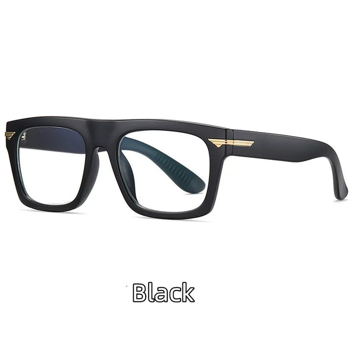 Kocolior Unisex Full Rim Square Acetate Hyperopic Reading Glasses 3394 Reading Glasses Kocolior Black 0 