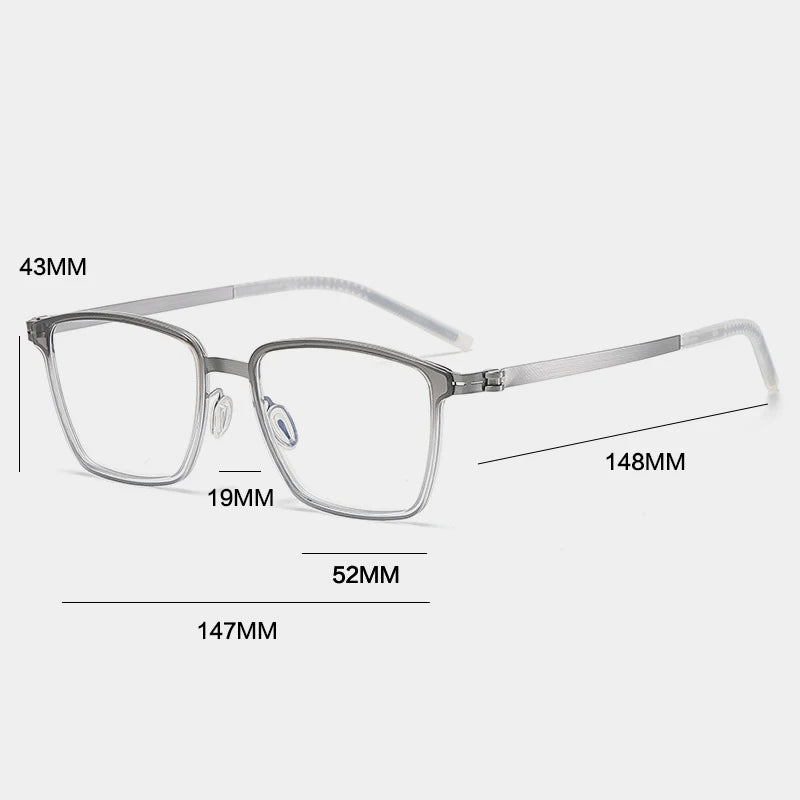 Gatenac Unisex Full Rim Square Alloy Eyeglasses Gxyj--1182 Full Rim Gatenac