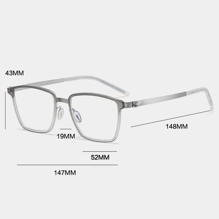 Gatenac Unisex Full Rim Square Alloy Eyeglasses Gxyj--1182 Full Rim Gatenac