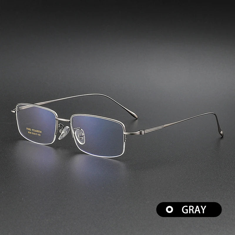 Vicky Unisex Semi Rim Square Titanium Reading Glasses V0839 Reading Glasses Vicky -150 8039-C2-GRAY