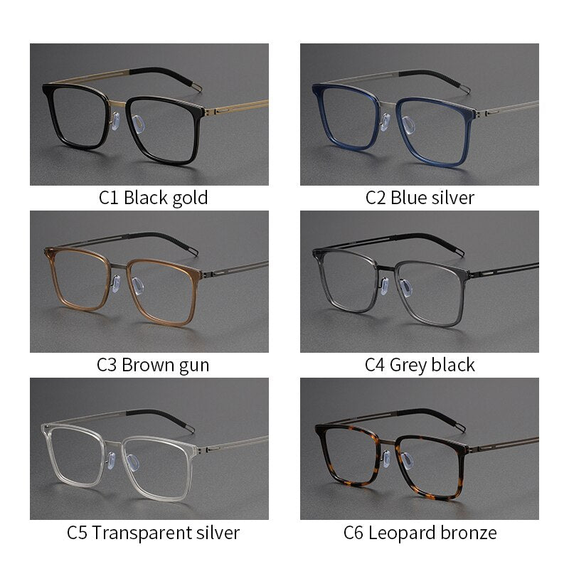 Oveliness Unisex Full Rim Square Screwless Titanium Eyeglasses 8202305 Full Rim Oveliness