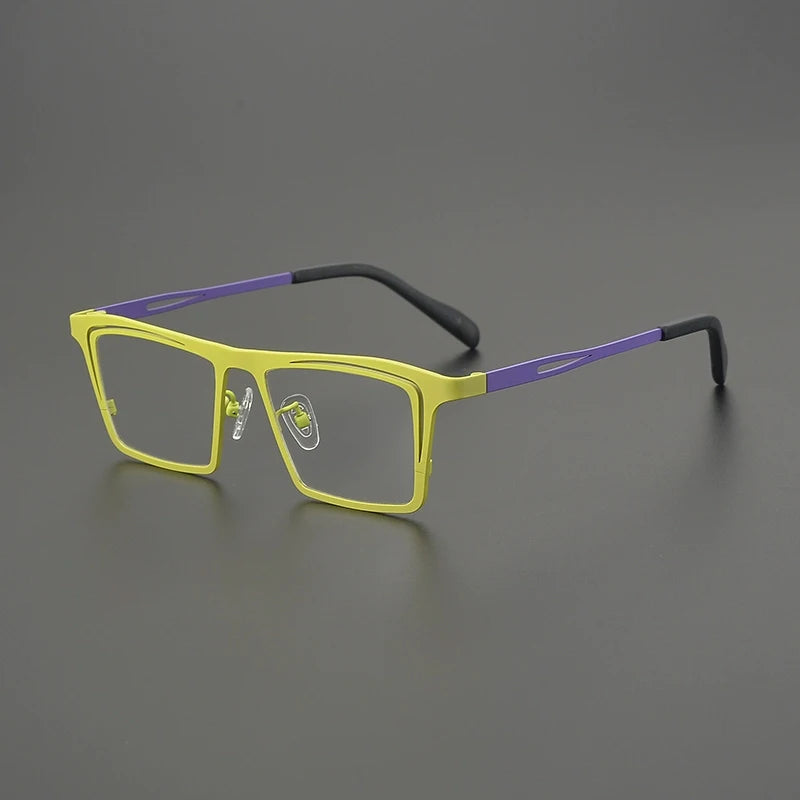 Gatenac Unisex Full Rim Brow Line Square Titanium Eyeglasses G85879