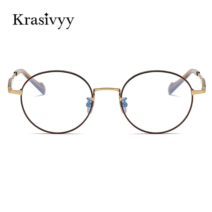 Krasivyy Unisex Full Rim Round Titanium Acetate Eyeglasses 46058 Full Rim Krasivyy