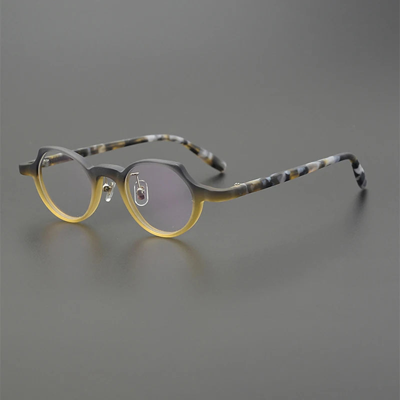 Gatenac Unisex Full Rim Cat Eye Polygon Acetate Eyeglasses Gxyj1210 Full Rim Gatenac Matte Gray