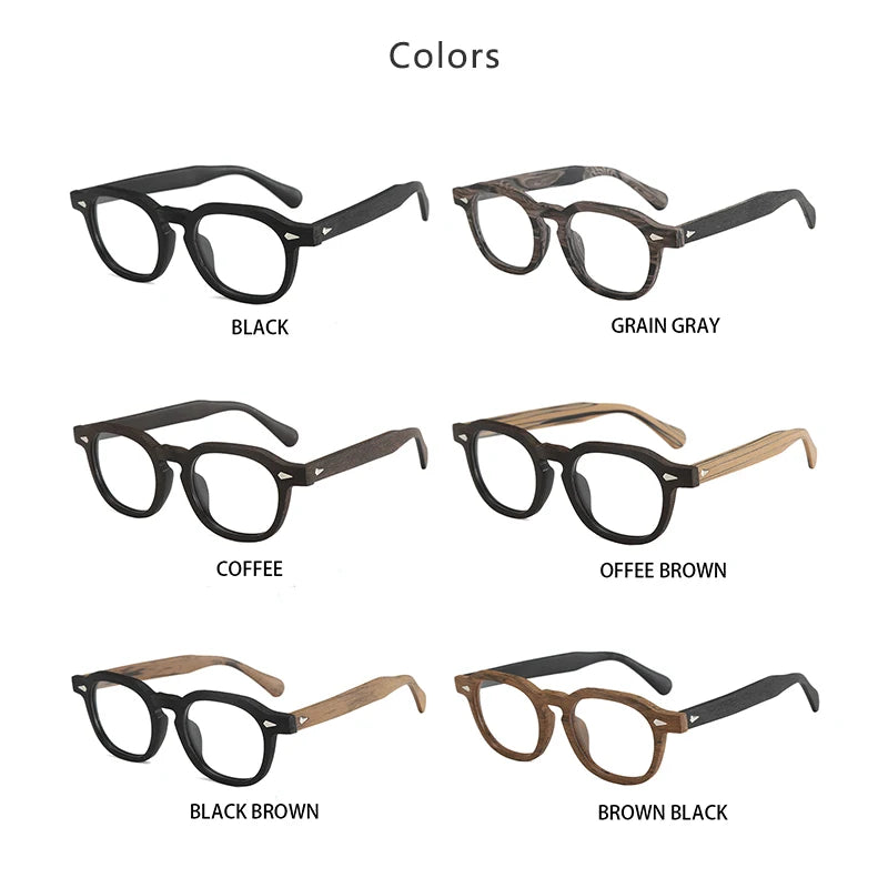 Hdcrafter Men's Large Full Rim Square Wood Eyeglasses 8183 Full Rim Hdcrafter Eyeglasses   