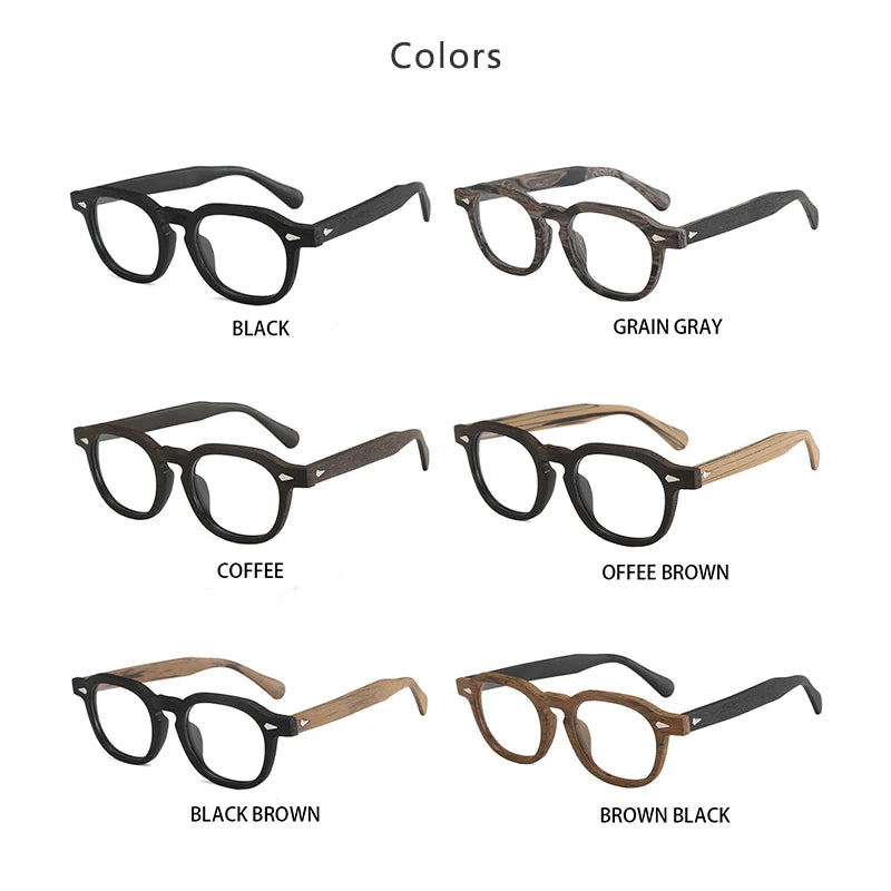 Hdcrafter Men's Large Full Rim Square Wood Eyeglasses 8183 Full Rim Hdcrafter Eyeglasses